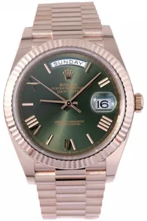 Rolex Day-Date 228235 40mm Rose gold Green