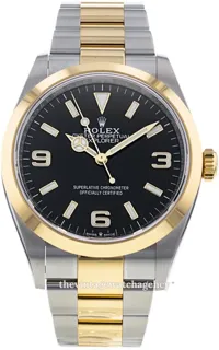 Rolex Explorer 124273-0001 36mm Yellow gold and Oystersteel Black