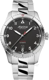 Alpina Startimer AL-525BW4S26B 41mm Stainless steel Black