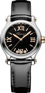 Chopard Happy Diamonds 278590-6015 30mm Stainless steel and 18k rose gold Black$Floating Diamonds