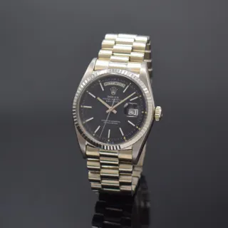 Rolex Day-Date 1803 36mm 18k white gold Black