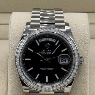 Rolex Day-Date 228349RBR-0002 40mm White gold Black