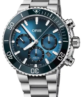 Oris Artelier Date 01 771 7743 4185 45mm Ceramic and Stainless steel Blue