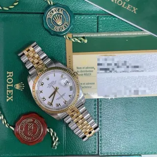 Rolex Datejust 36 116233 3mm Yellow gold and Stainless steel White