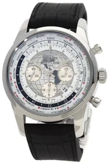 Breitling Transocean Chronograph Unitime AB0510U0/A790 46mm Stainless steel White