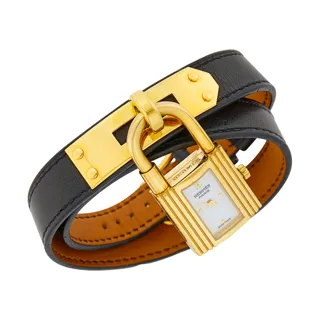 Hermès Kelly Stainless steel and Gold-plated White