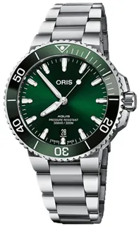 Oris Aquis 01 400 7769 4157-07 8 22 09PEB 41.5mm Stainless steel Green