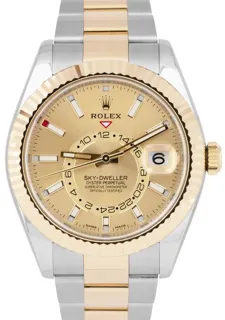 Rolex Sky-Dweller 326933 (TWO-TONE) 42mm Yellow gold and Stainless steel Champagne