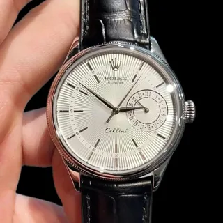 Rolex Cellini Date 50519 39mm White gold Silver