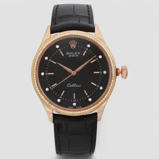 Rolex Cellini Time 50605RBR 39mm Rose gold Black