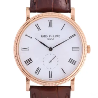 Patek Philippe Calatrava 36mm 18k rose gold White