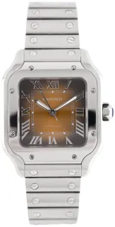 Cartier Santos WSSA0065 35mm Stainless steel Braun