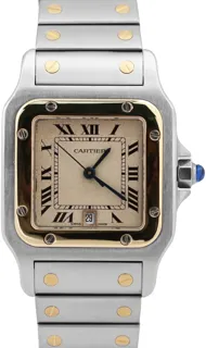 Cartier Santos 187901 Stainless steel and 18k yellow gold Patina Ivory