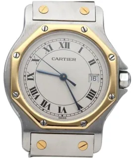 Cartier Santos 187902 30mm Yellow Gold$Steel Champagne