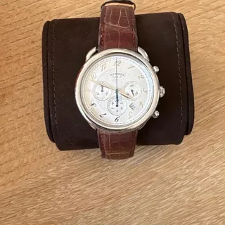 Hermès Arceau AR4.910 43mm Stainless steel White