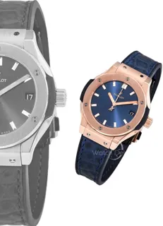 Hublot Classic 581.OX.7180.LR 33mm Yellow gold blue