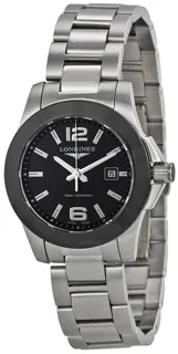 Longines Conquest L3.257.4.56.7 29.5mm Ceramic and Stainless steel Black