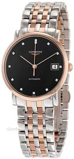 Longines Elegant L4.310.5.57.7 Rose gold and Stainless steel Black