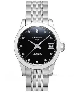 Longines Record L2.320.4.57.6 Stainless steel Black