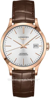 Longines Record L2.820.8.72.2 Rose gold Silver