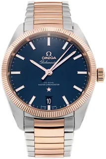 Omega Globemaster 130.20.39.21.03.001 39mm Rose gold and Stainless steel Blue