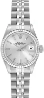 Rolex Date Steel White Gold Silver Dial Vintage Ladies Watch 6917 Stainless steel Silver