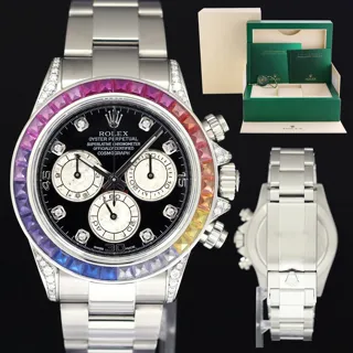 Rolex Daytona Cosmograph 116520 Stainless steel Black Diamond Rainbow