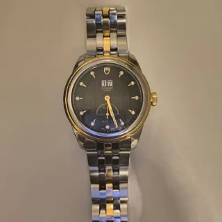 Tudor Glamour Double Date 57103-0004 42mm Yellow gold and Stainless steel Black