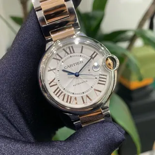 Cartier Ballon Bleu 42mm W6920095 42mm Rose gold and Stainless steel Silver