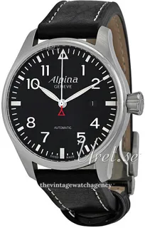 Alpina Startimer AL-525B4S6 44mm brushed/polished steel Black