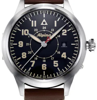 Alpina Startimer AL-525BBG4SH6 44mm Stainless steel Black