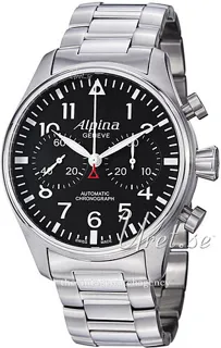 Alpina Startimer AL-860B4S6B Brushed/polished steel Black