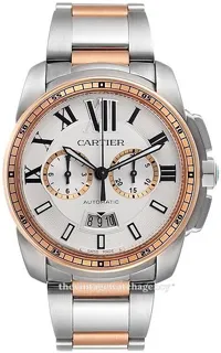 Cartier Calibre de Cartier W7100042 Rose gold and Stainless steel Silver