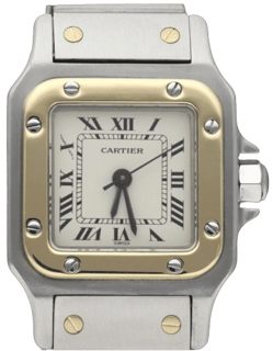 Cartier Santos 1170902 24mm Yellow Gold$Steel Champagne