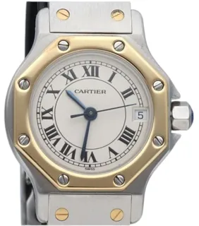 Cartier Santos 25mm Yellow Gold$Steel Champagne