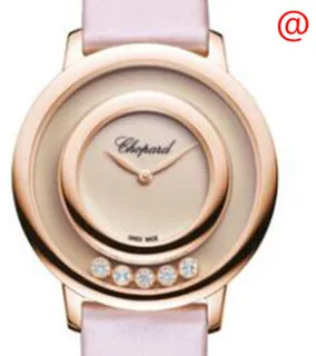 Chopard Happy Diamonds 209429-5106 32mm 18kt Rose Gold Pink