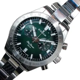 Edox 10116-3-GRIDN 40mm Stainless Green