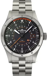 Fortis Flieger F4260000 43mm brushed/polished titanium Black