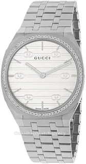 Gucci 25H YA163401 Brushed/polished steel White