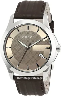 Gucci 126 MD YA126403 brushed/polished steel brown