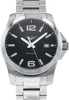 Longines Conquest L3.659.4.58.6 Stainless steel Black