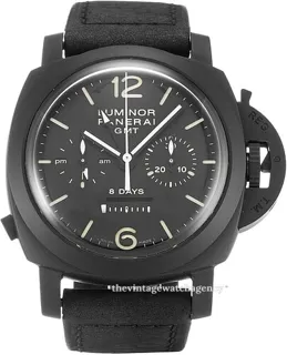 Panerai Special Luminor 1950 Ceramic 8 Days Chrono Monopulsante GMT PAM 00317 Ceramic Black