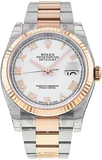 Rolex Datejust 116231-0092 Rose gold and Stainless steel White