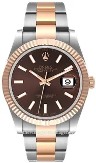 Rolex Datejust 126331-0001 Rose gold and Stainless steel Brown