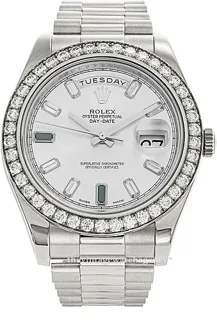 Rolex Day-Date 218349/3 18k white gold Silver