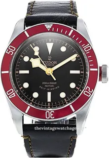 Tudor Heritage Black Bay 79220R-LEATHER brushed/polished steel Black