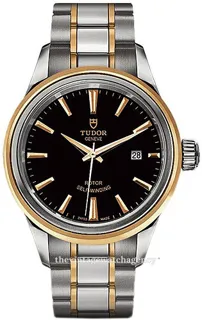 Tudor Style M12103-0003 28mm brushed/polished steel Black