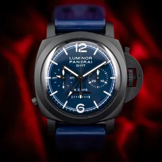 Panerai Luminor 1950 Chrono Monopulsante 8 Days GMT PAM 01135 44mm Ceramic$Titanium Blue