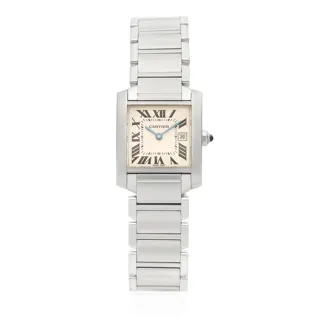 Cartier Tank Française 2465 25mm Stainless steel White