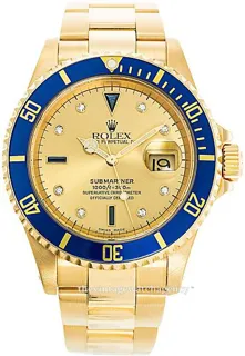 Rolex Submariner 16618DIA 18k yellow gold Champagne